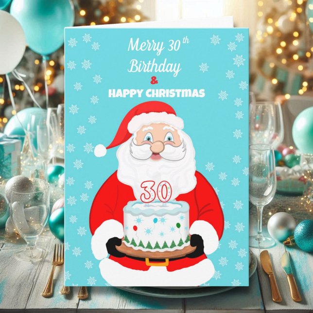 Glad Merry 30-års födelsedag jul Tomte  Kort (Skapare uppladdad)
