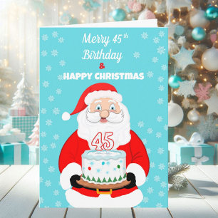 Glad Merry 45-års födelsedag jul tomte Kort