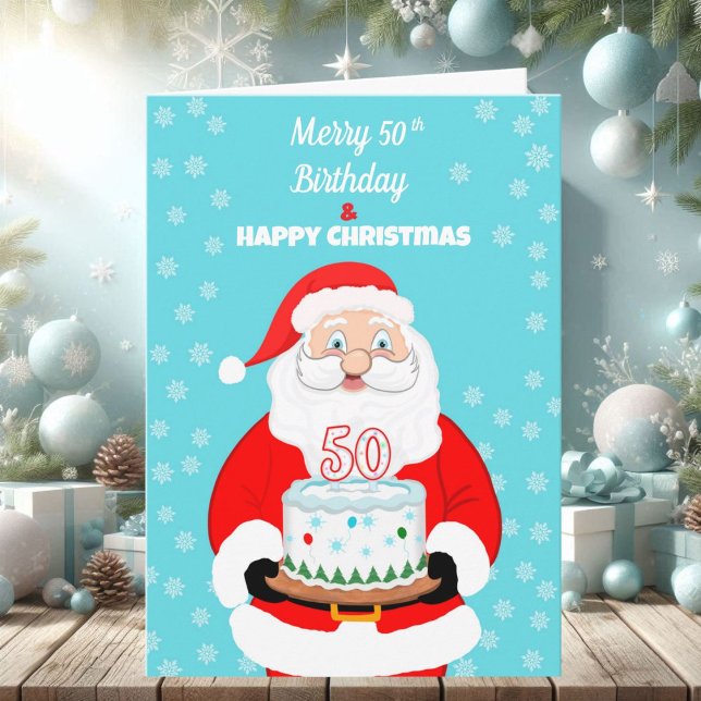 Glad Merry 50-års födelsedag jul Tomte  Kort (Skapare uppladdad)
