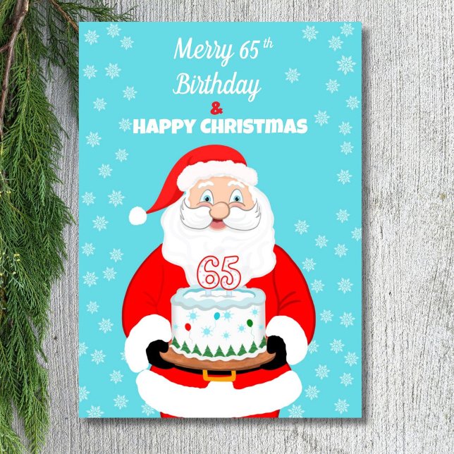 Glad Merry 65-årsdag jul tomte  Kort (Skapare uppladdad)