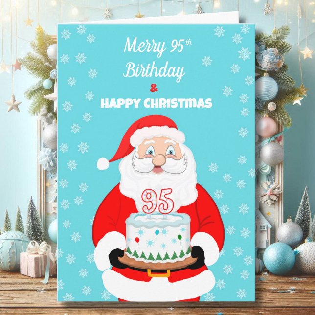 Glad Merry 95-års födelsedag jul tomte  Kort (Skapare uppladdad)