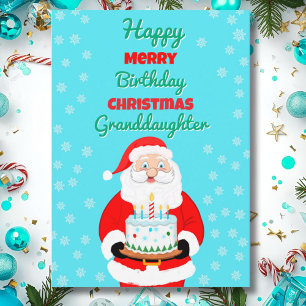 Glad Merry Födelsedag Jul Tomte Barnbarn Kort