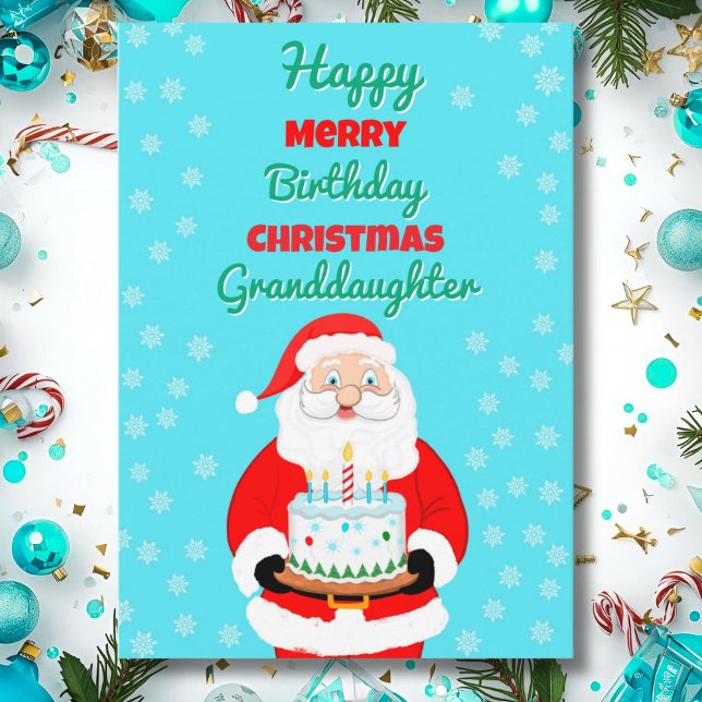 Glad Merry Födelsedag Jul Tomte Barnbarn Kort (Skapare uppladdad)