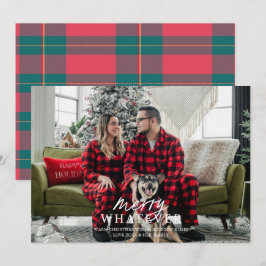 Glad Merry Whatever Roligt Julkort Med Husdjursfot Inbjudningar