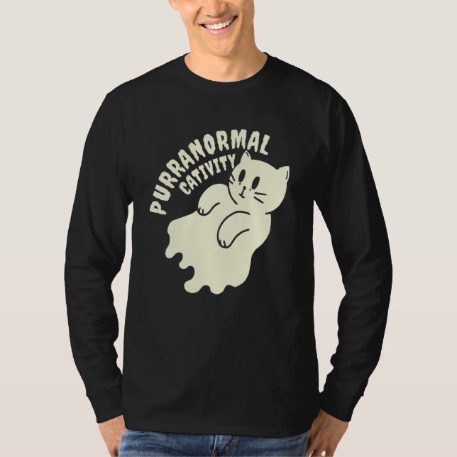 Glad Mew O Ween  Svart Katt  Till Halloween T Shirt (Framsida)