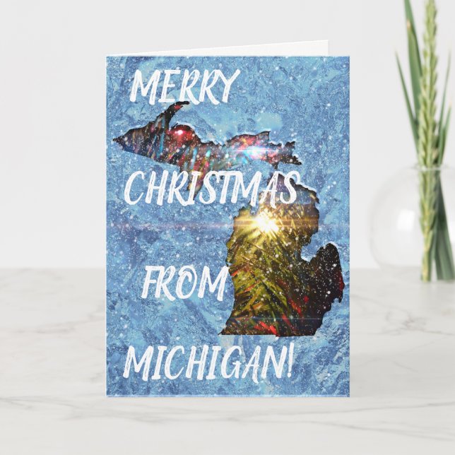 Glad Michigan jul Helgkort (Framsida)