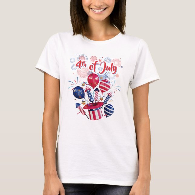 GLAD MIDSOMMAR 4 JULI SJÄLVSTÄNDIGHETSDAGEN  T SHIRT (Framsida)