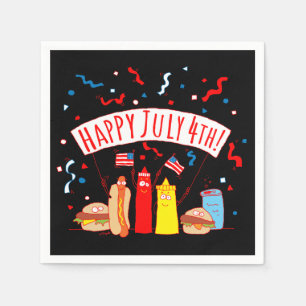 Glad midsommarfest den 4 juli pappersservett