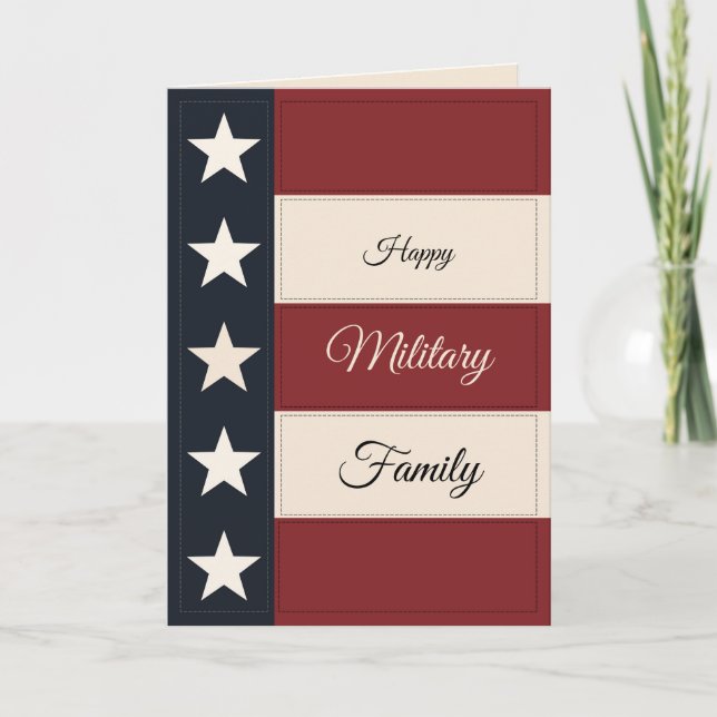 Glad Militärfamiljekort – Personligt Gåva Kort (Framsida)