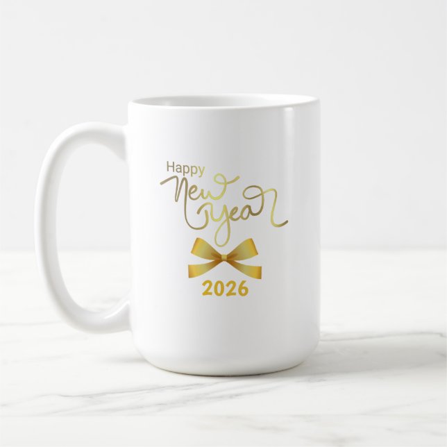 Glad minimalist julgyllene textmugg kaffemugg (Vänster)