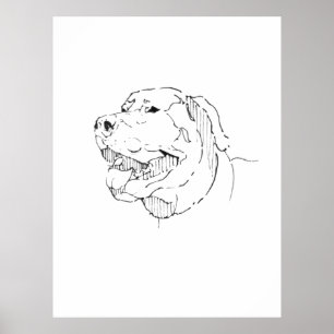 Glad minimalist Labrador Retriever bläck väggkonst