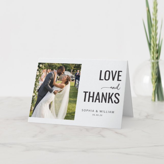 Glad Minimalistisk Foto Tack Kort (Framsida)
