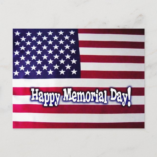 Glad minnesdag amerikansk flagg postkort vykort (Framsida)