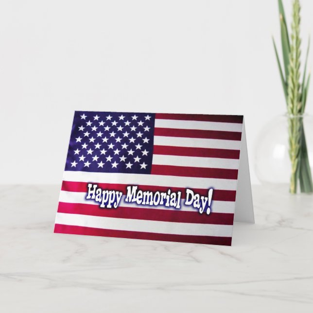 Glad minnesdag - amerikansk flagga kort (Framsida)