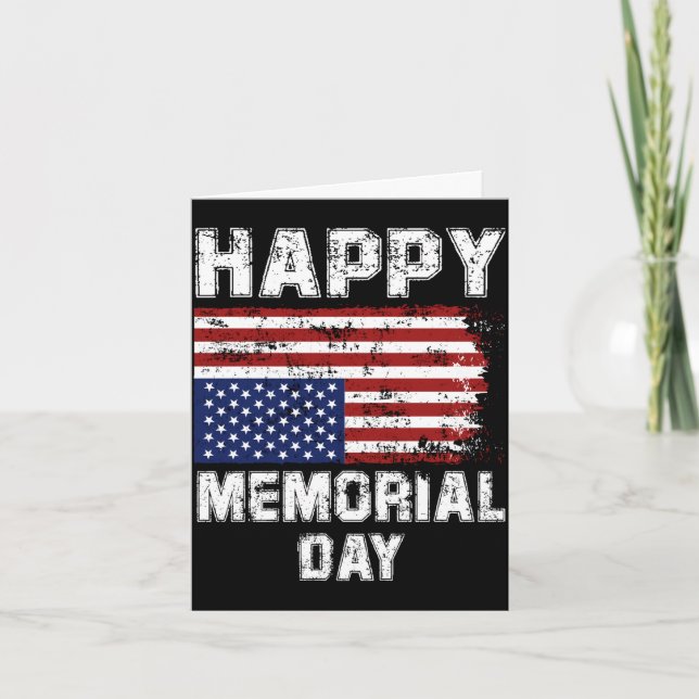 Glad minnesdag grungy text usa flag Glad minnes Kort (Framsida)