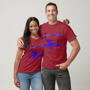 Glad minnesdag marinblå t shirt