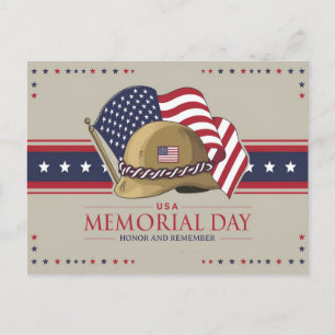 Glad minnesdag USA Flagga Militär Vykort