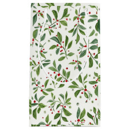 Glad Mistel röd bär vit akvarell