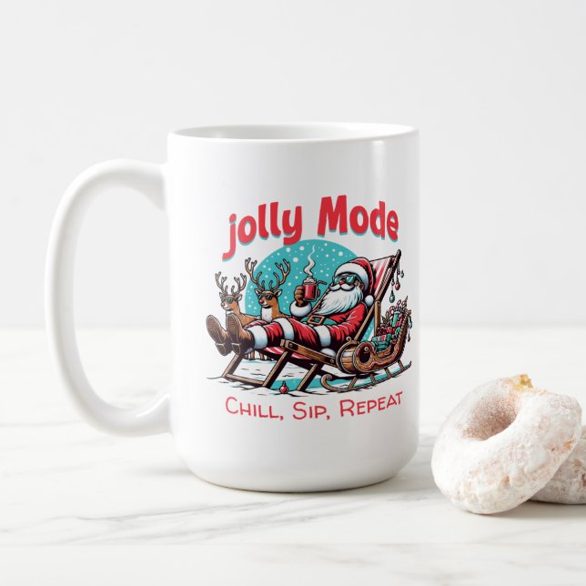 Glad Mode Tomte Avslappnad Sipp Repeterar för Koll Kaffemugg (Med munk)