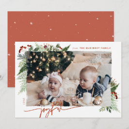 GLAD MODERN BOHEMISK KRUKVÄXTER Terrakotta Rost Julkort