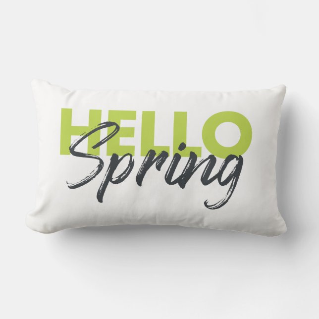 Glad, modern, rolig, livfull design Hej Vår Lumbarkudde (Framsida)