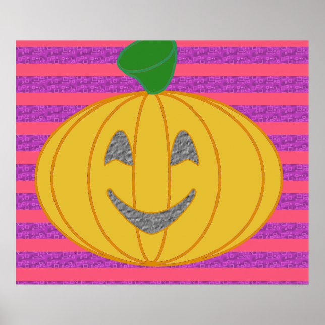 Glad modern stor orange pumpa Halloween Poster (Framsidan)