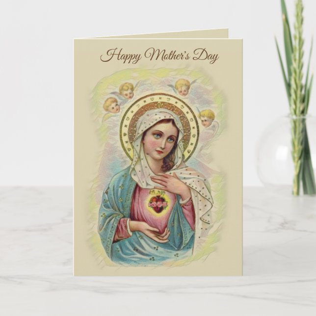 GLAD MODERSDAG JUNGFRU MARIA RELIGIÖS KORT (Framsida)