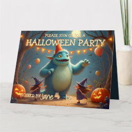 Glad monster Halloween-fest för barn Kort
