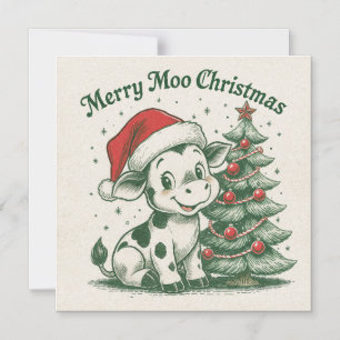 Glad Moo Jul Magnetisk Inbjudningskort