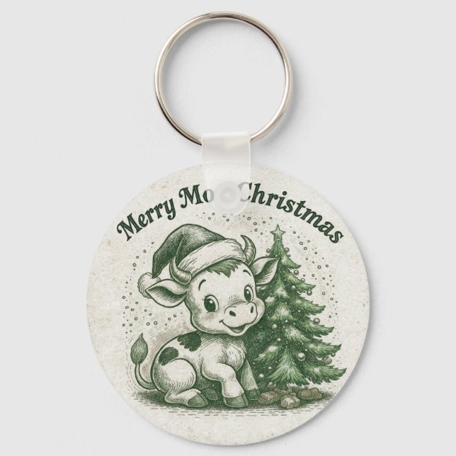 Glad Moo Jul Nyckelring (Framsida)