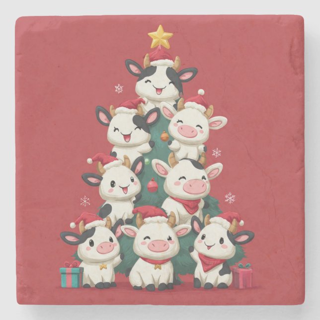 Glad Moo Jul Stenunderlägg (Framsidan)