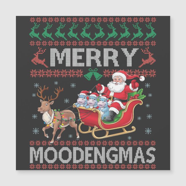 Glad MooDengmas Moo Deng jul Santa Flodhäst (Framsida)