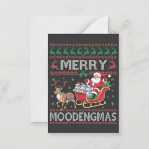 Glad MooDengmas Moo Deng jul Santa Flodhäst Anteckningskort