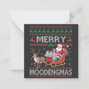 Glad MooDengmas Moo Deng jul Santa Flodhäst Anteckningskort