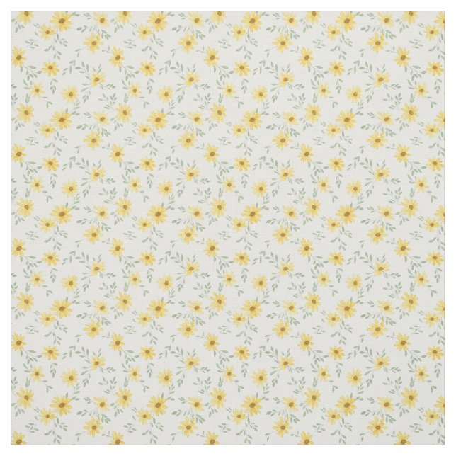 Glad Morgon Tusenskönna Solig Akvarell Blomma Tyg (Provkarta)