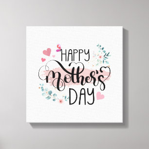 Glad mors dag 2025 Söt blommig för kvinnor Mamma Canvastryck