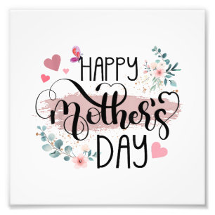 Glad mors dag 2025 Söt blommig för kvinnor Mamma Fototryck