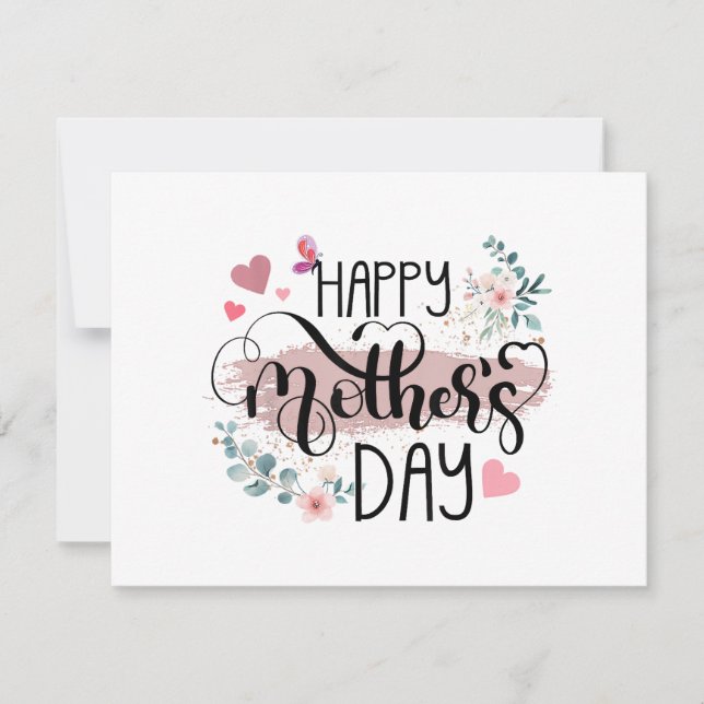 Glad mors dag 2025 Söt blommig för kvinnor Mamma  Julkort (Framsida)