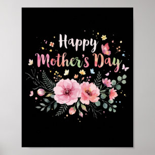 Glad mors dag 2026 Söt blomster för kvinnor Mamma Poster