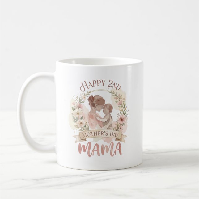 Glad mors dag 2 Mama för män kvinnor barn  Kaffemugg (Vänster)