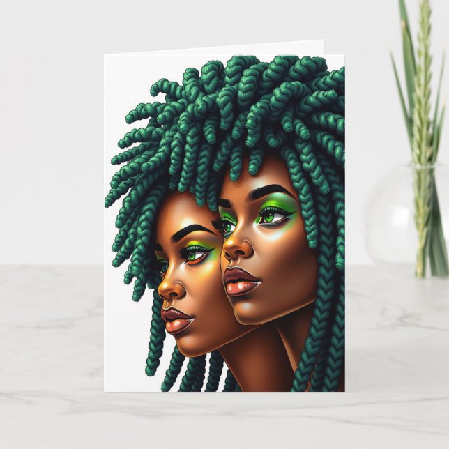 Glad mors dag Afrocentrisk Blacknificent Syster Kort (Framsida)