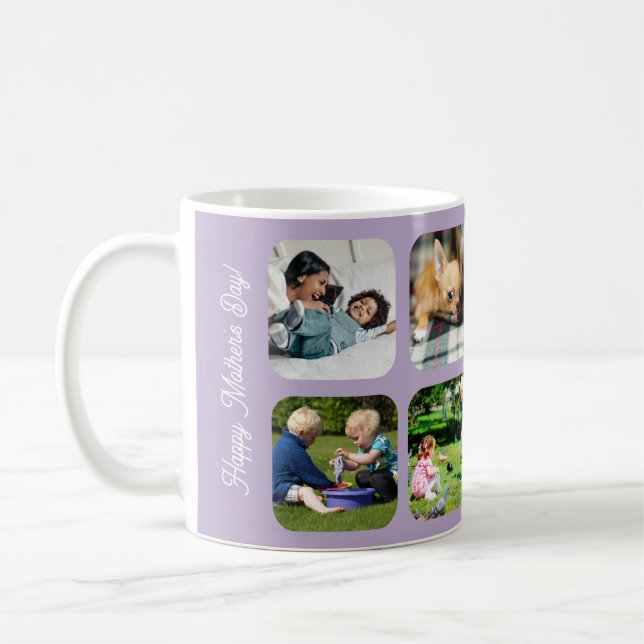 Glad mors dag älskar dig mamma fotokollage syren kaffemugg (Vänster)