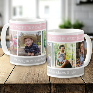 Glad mors dag Bästa barnskötare 4 Foto Collage Kaffemugg