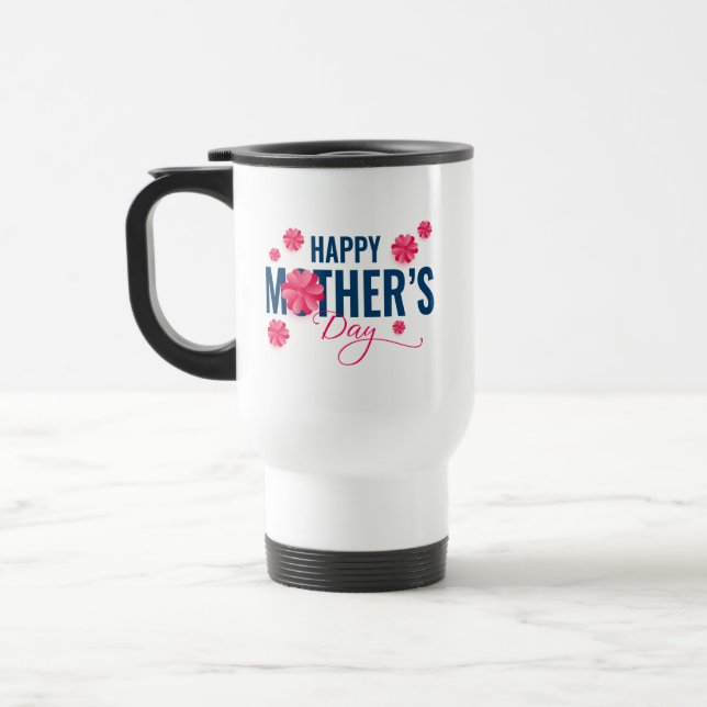 Glad mors dag blommig design resemugg (Vänster)