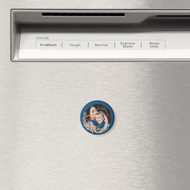 Glad mors dag Blommig fotokort för dotter Magnet (In Situ (Dishwasher))