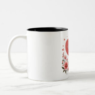 Glad mors dag Blommig hjärta Två-Tonad Mugg