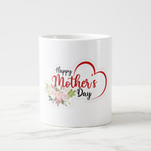 Glad mors dag Blommig hjärtmugg Jumbo Mugg