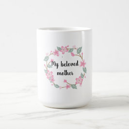 Glad mors dag – Blommig krans hälsningsdesign Kaffemugg