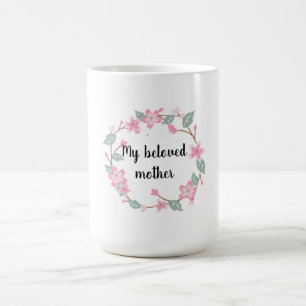 Glad mors dag – Blommig krans hälsningsdesign Kaffemugg