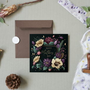 Glad mors dag Blommig Mörk Anpassad Meddelande